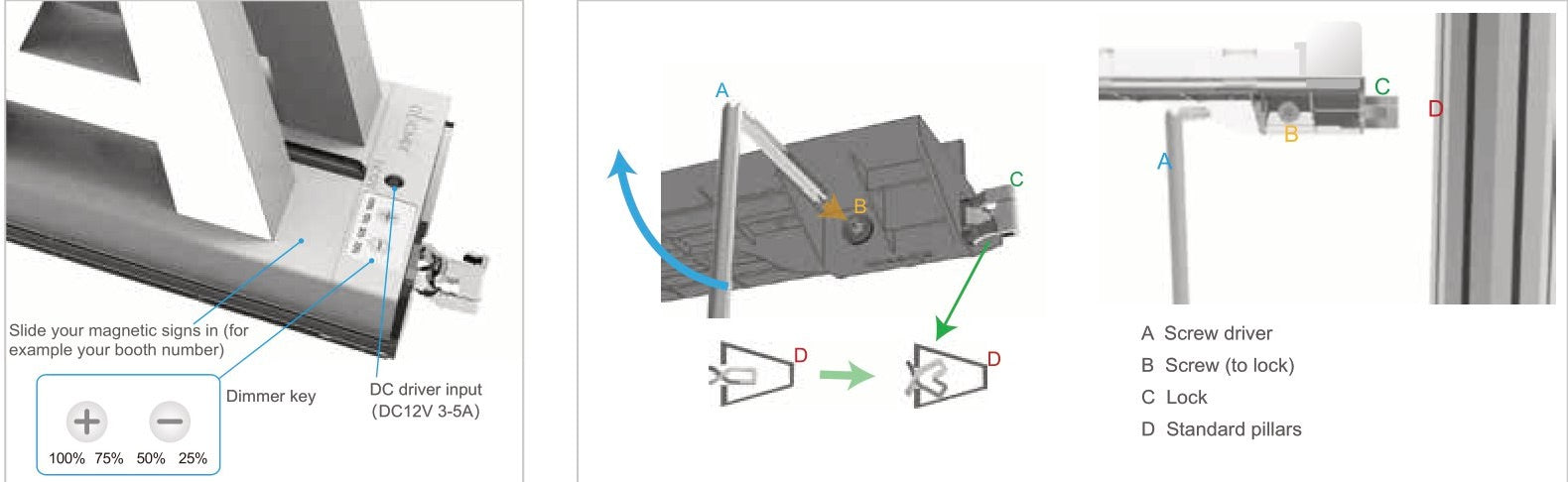Protruding Transparent Shelf W415mm