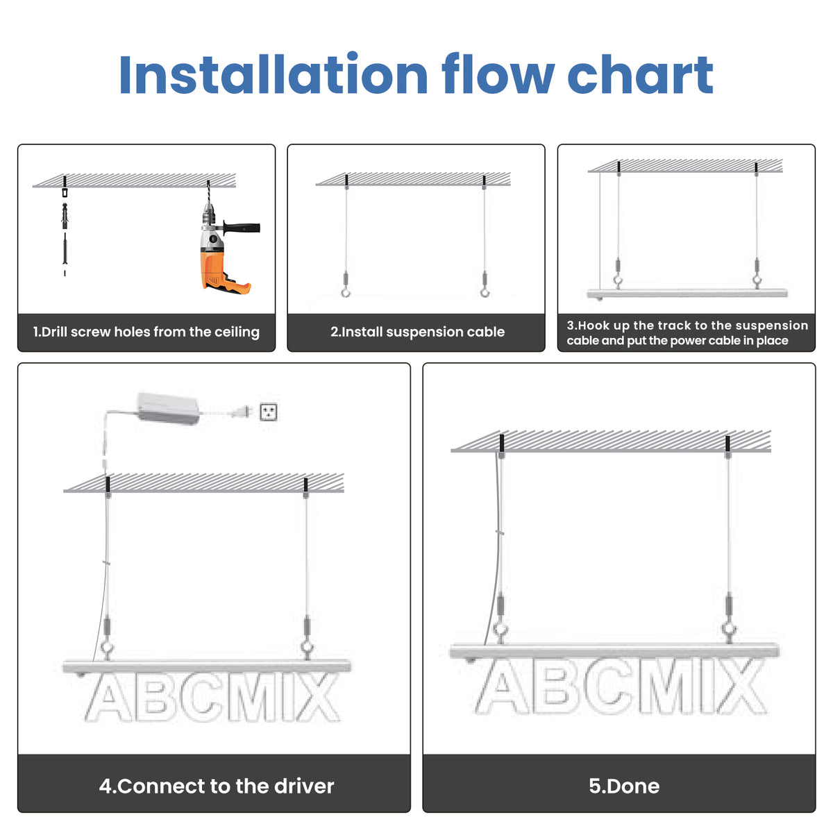 Ceiling Suspension Bar for Hang Letters